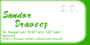 sandor dravecz business card